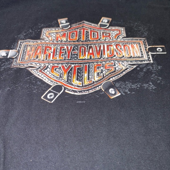 Harley-Davidson Black and Orange Graphic Tee - Picture 1 of 3